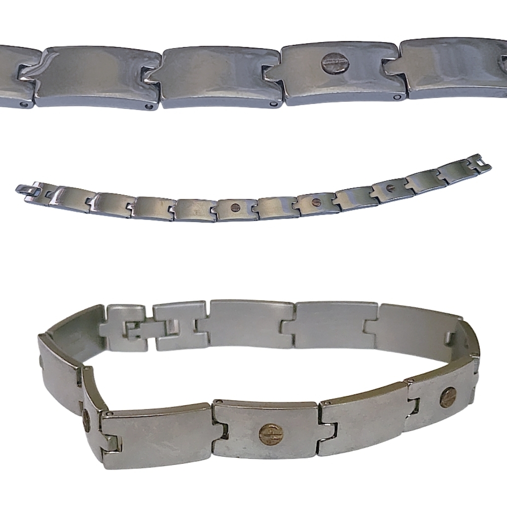 Men's Medical Grade Therapy Healing Magnetic Silver Bracelet